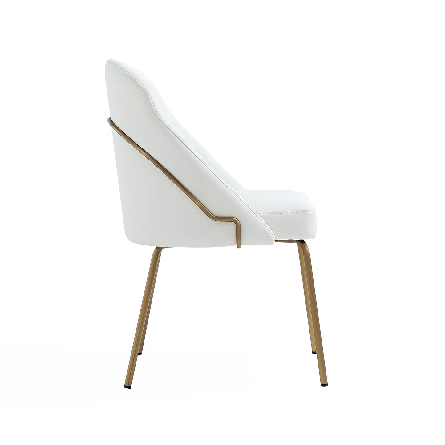 Gracie Dining Chair in White and Gold (set of 4) - Ornate Home