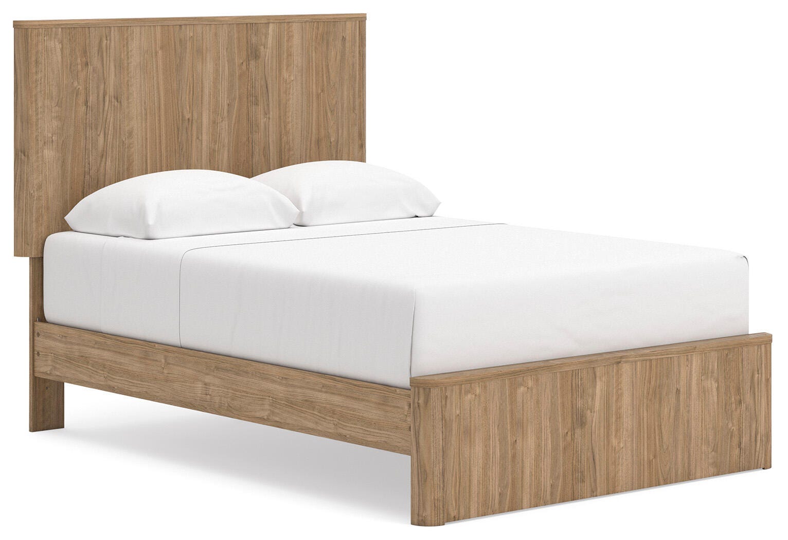Gramburg Warm Natural Brown Full Panel Platform Bed- Viva Furn