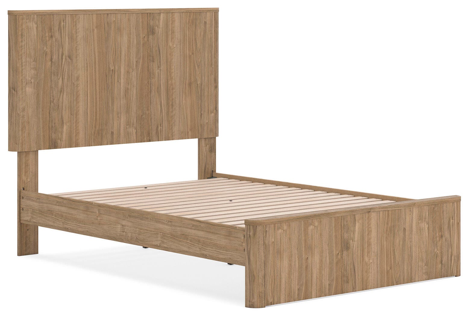 Gramburg Warm Natural Brown Full Panel Platform Bed- Viva Furn