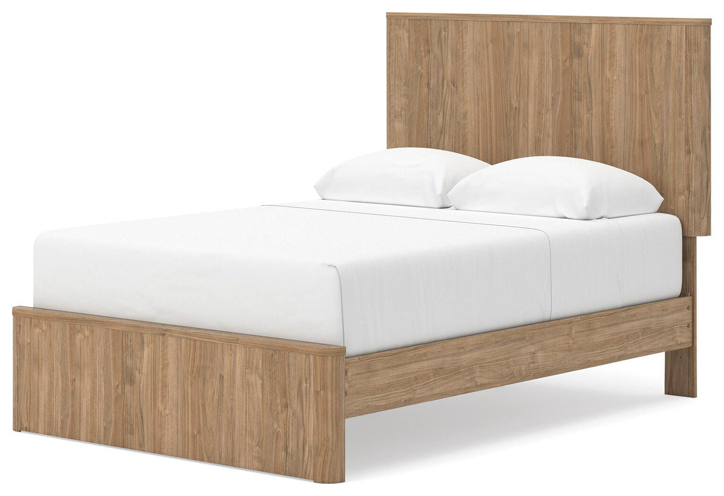 Gramburg Warm Natural Brown Full Panel Platform Bed- Viva Furn