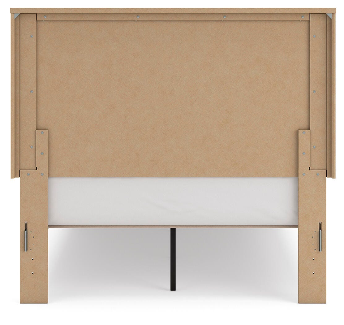 Gramburg Warm Natural Brown Full Panel Platform Bed- Viva Furn