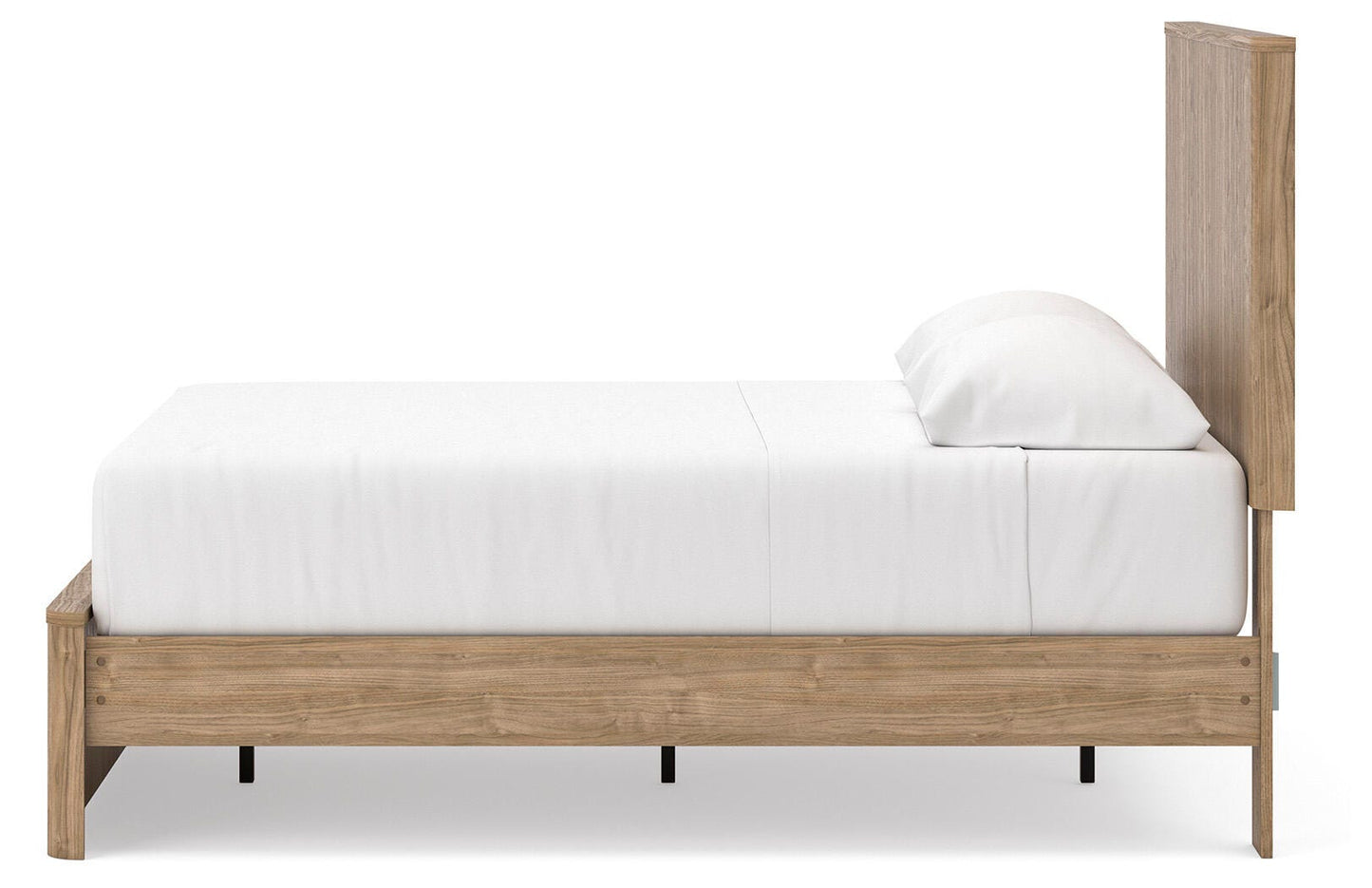 Gramburg Warm Natural Brown Full Panel Platform Bed- Viva Furn