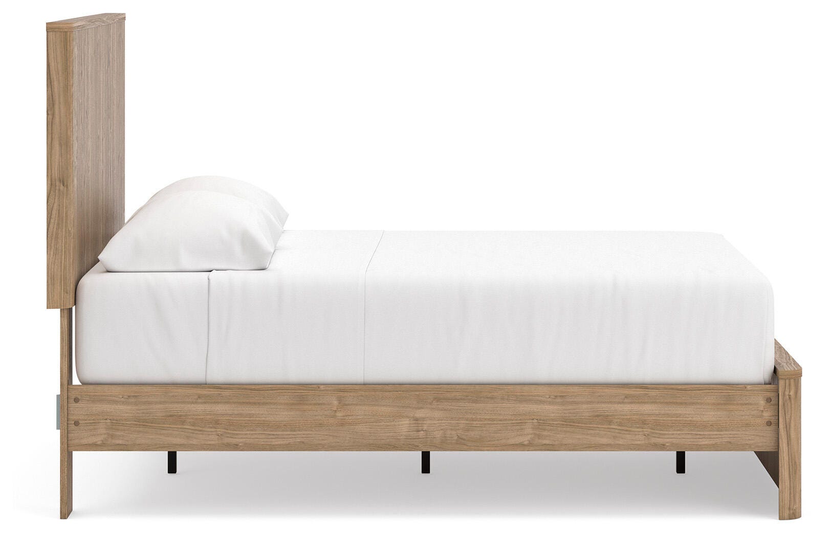 Gramburg Warm Natural Brown Full Panel Platform Bed- Viva Furn