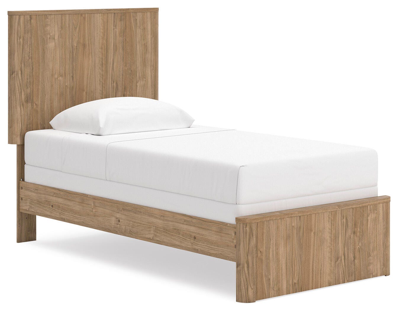 Gramburg Warm Natural Brown Twin Panel Bed- Viva Furn