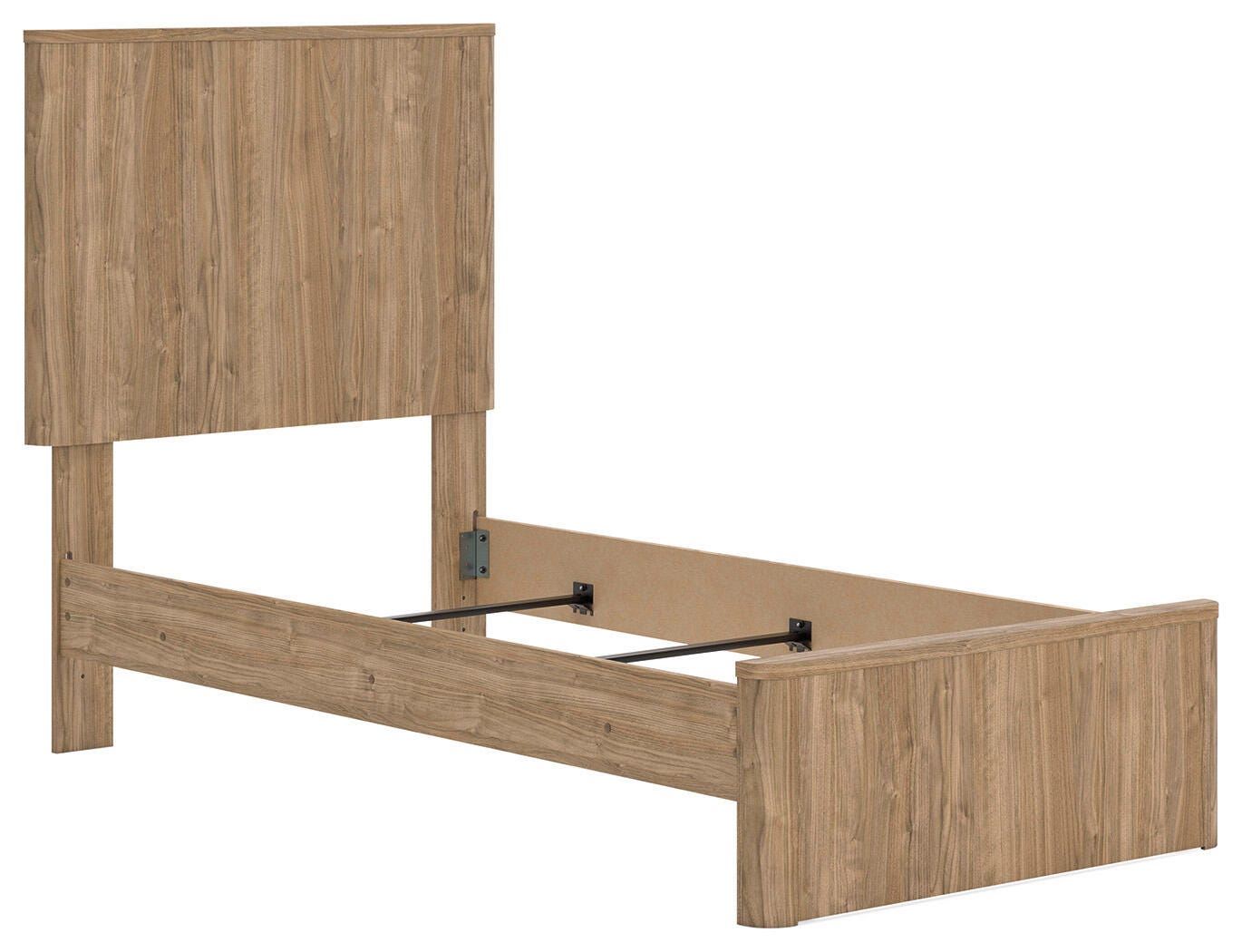 Gramburg Warm Natural Brown Twin Panel Bed- Viva Furn