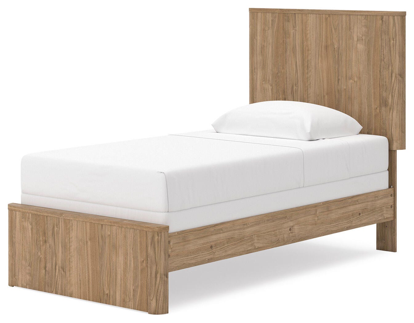 Gramburg Warm Natural Brown Twin Panel Bed- Viva Furn