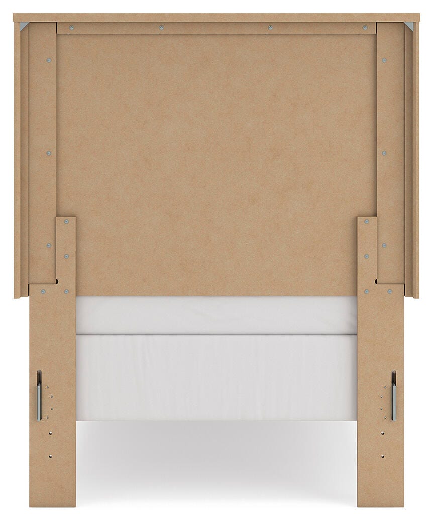 Gramburg Warm Natural Brown Twin Panel Bed- Viva Furn