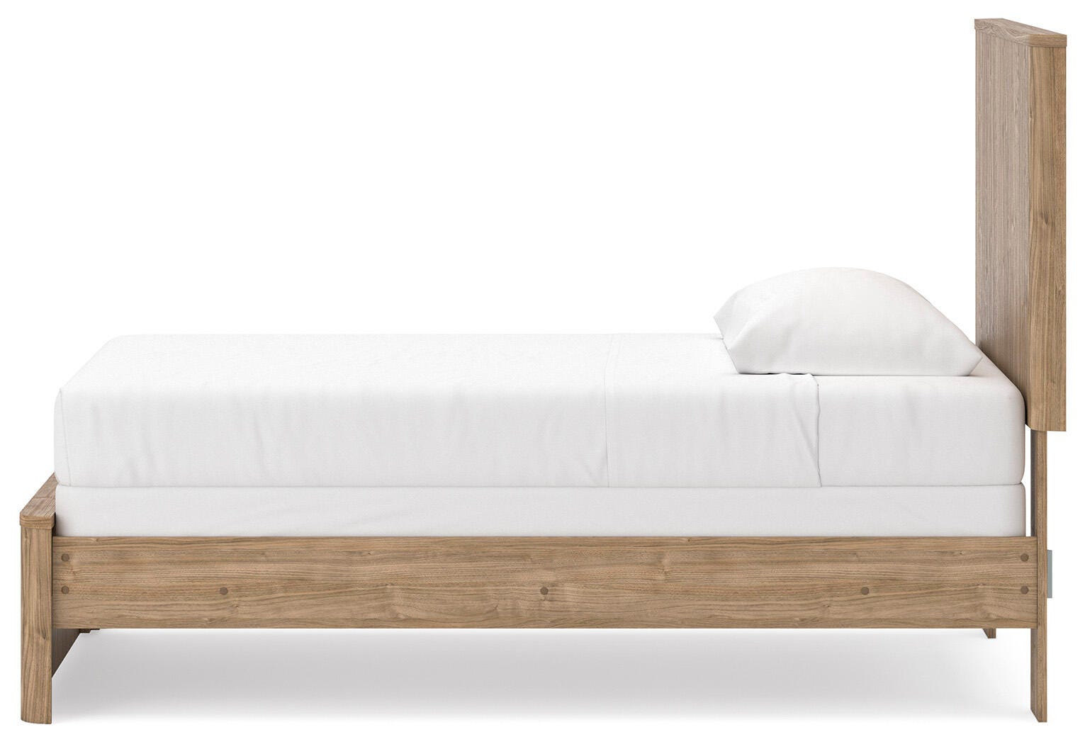 Gramburg Warm Natural Brown Twin Panel Bed- Viva Furn