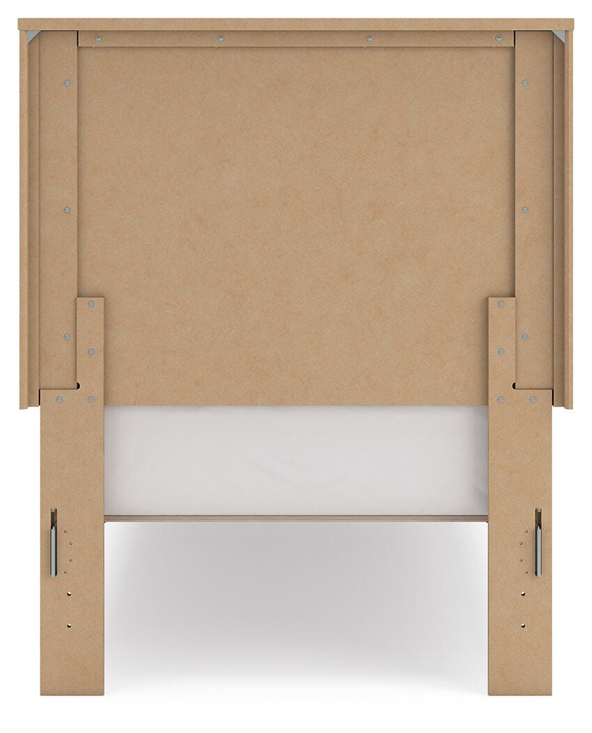 Gramburg Warm Natural Brown Twin Panel Platform Bed- Viva Furn