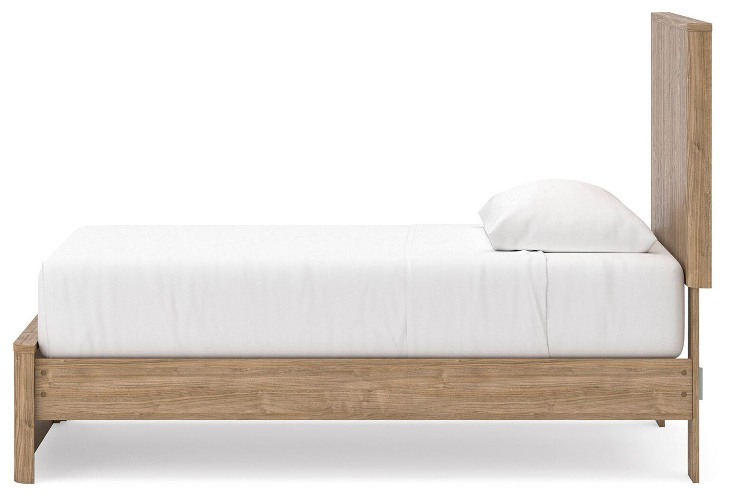 Gramburg Warm Natural Brown Twin Panel Platform Bed- Viva Furn