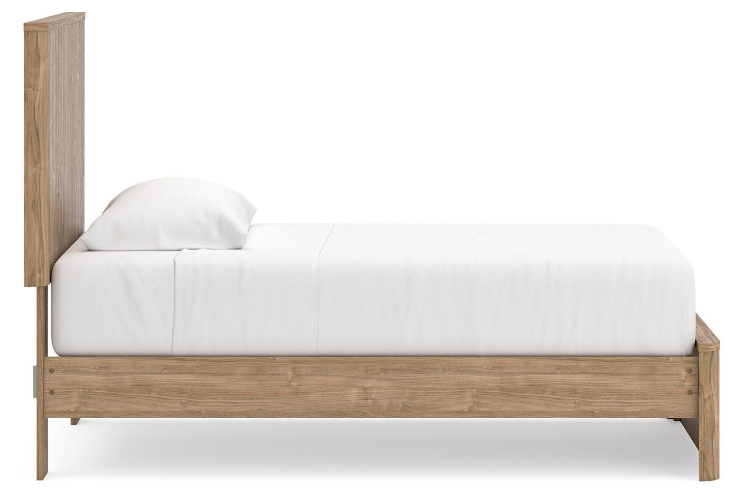 Gramburg Warm Natural Brown Twin Panel Platform Bed- Viva Furn