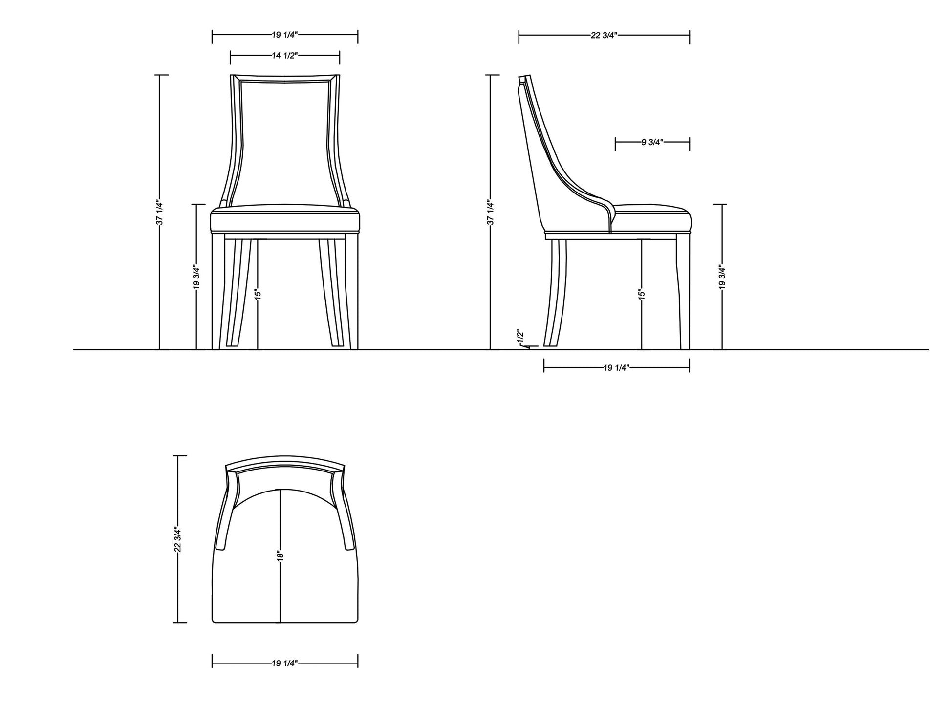 Grand 6-Piece Dining Chairs in Light Grey - Ornate Home