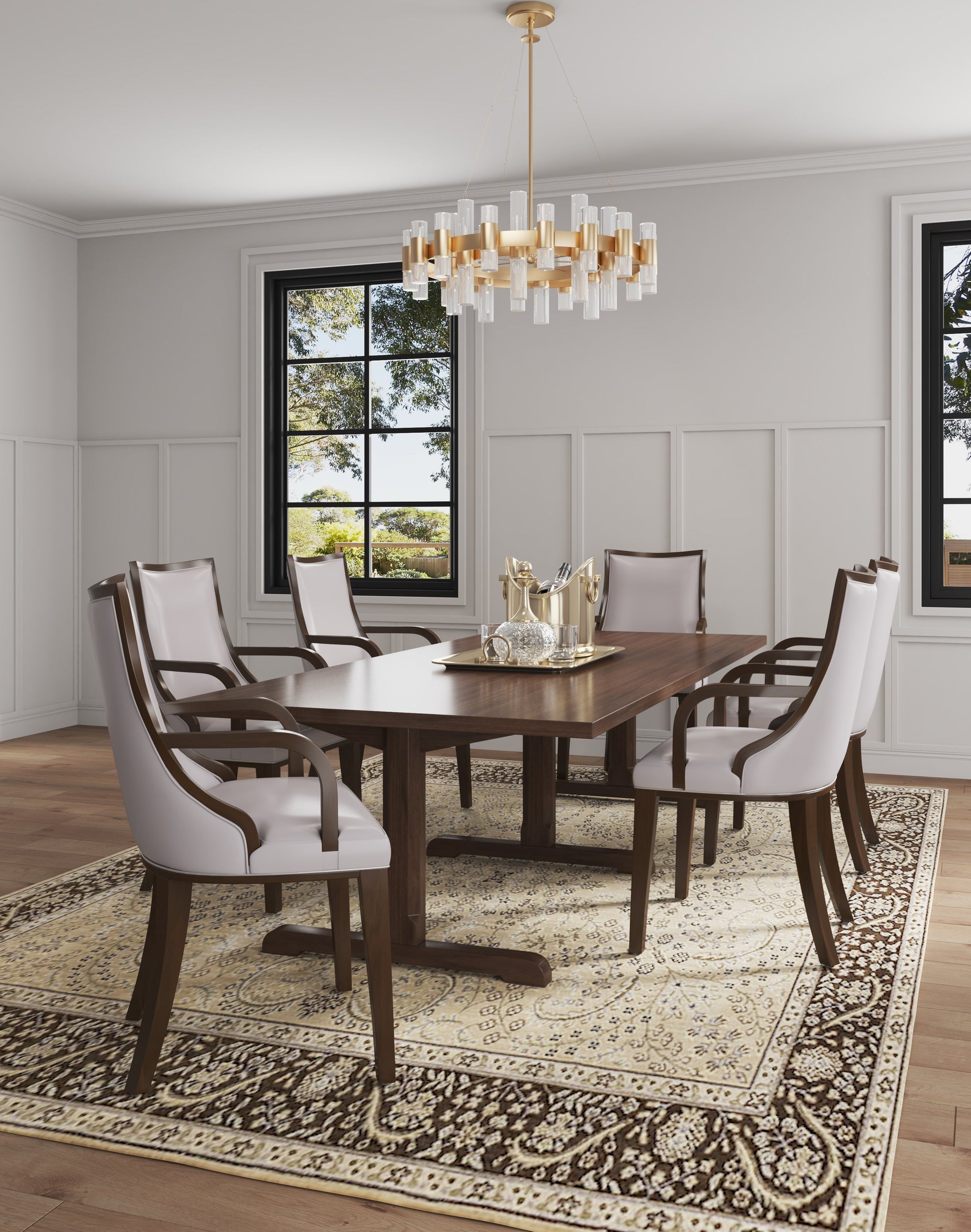 Grand 8-Piece Dining Chairs in Light Grey - Ornate Home