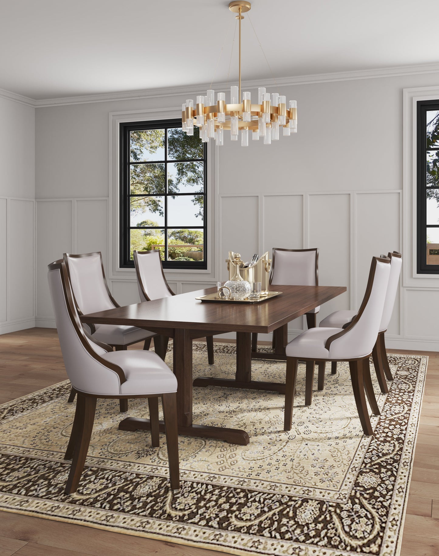 Grand Dining Chairs (set of 4) in Light Grey - Ornate Home