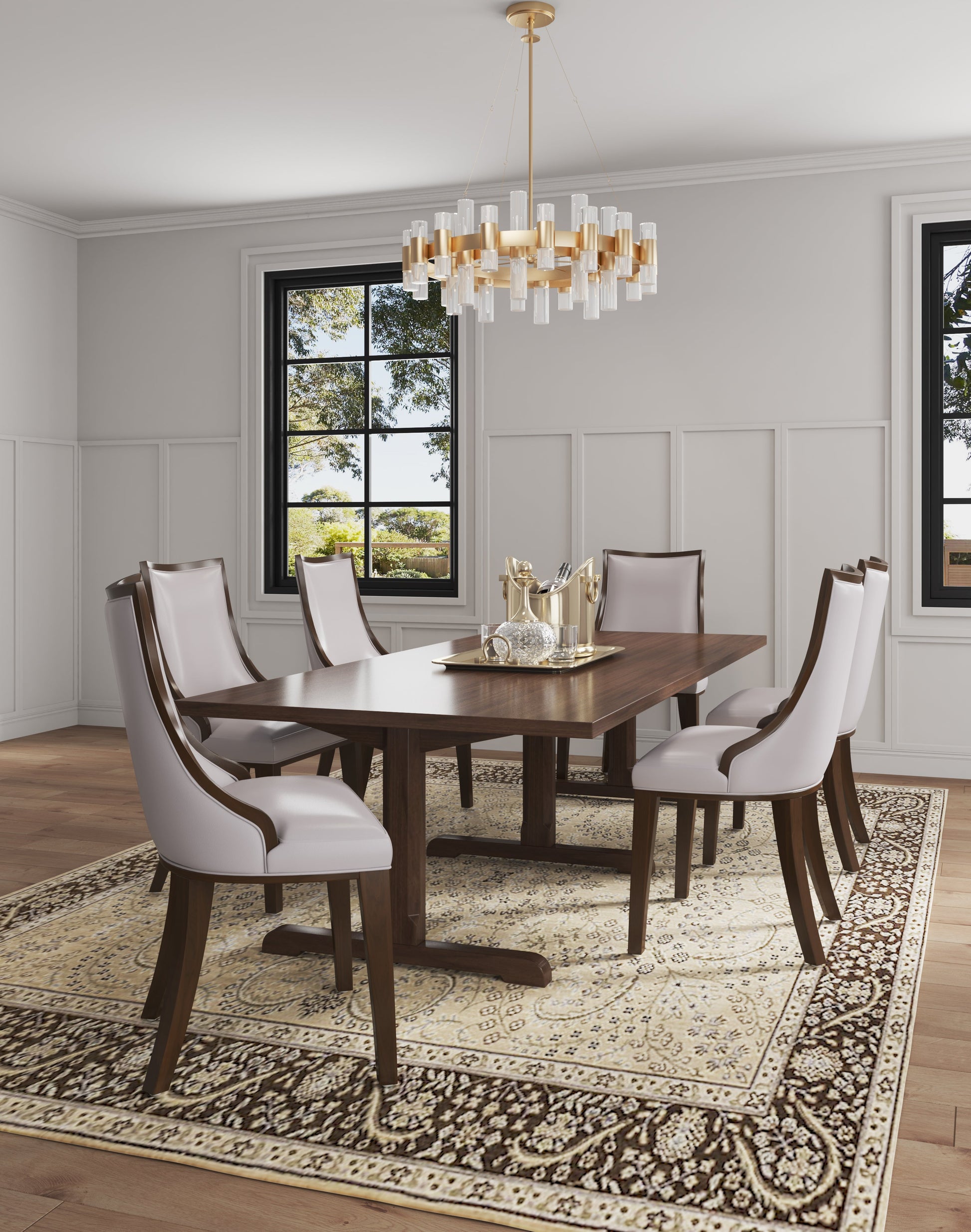 Grand Dining Chairs (set of 4) in Light Grey - Ornate Home