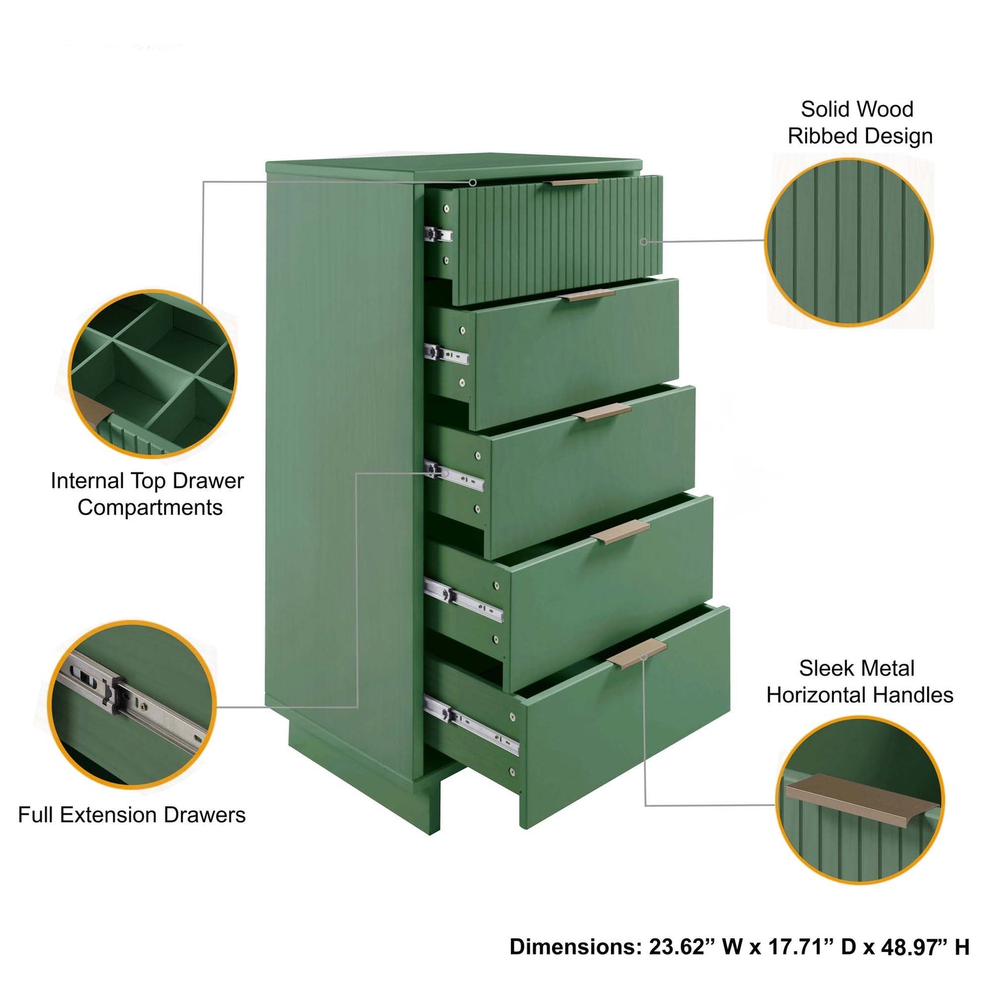 Granville 23.62 Chest in Sage Green - Ornate Home