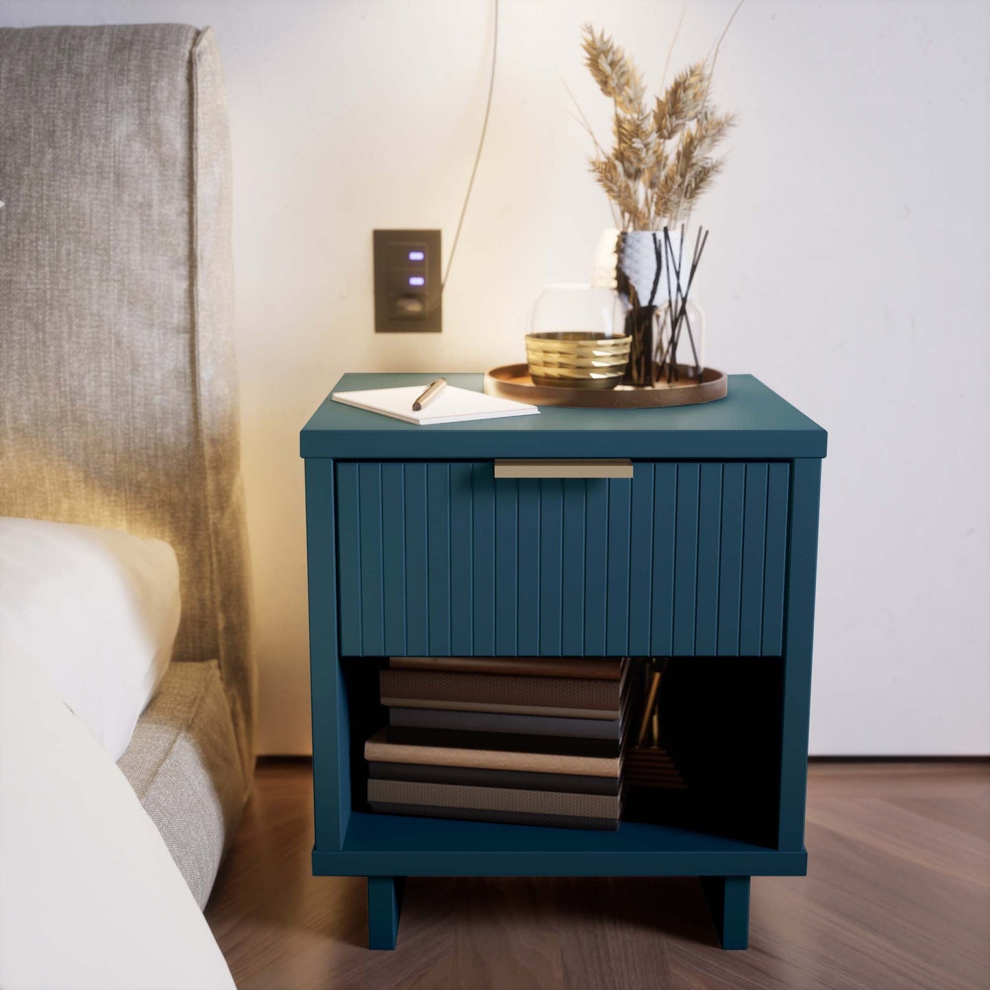 Granville Nightstand 1.0 in Midnight Blue - Ornate Home