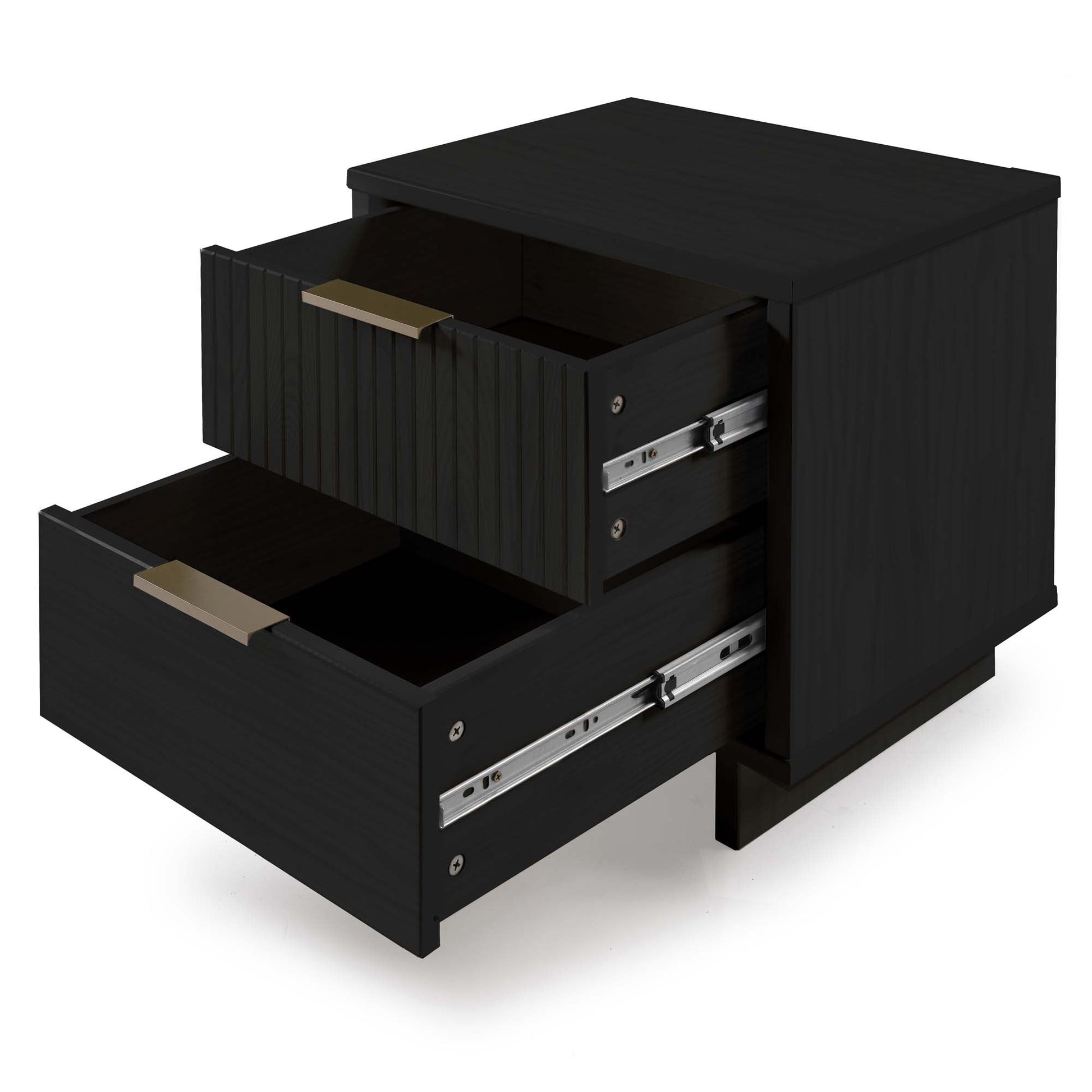 Granville Nightstand 2.0 in Black (set of 2) - Ornate Home