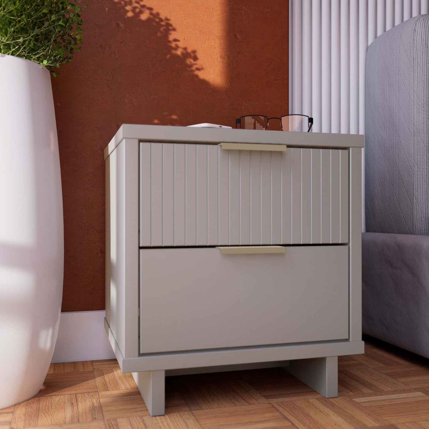 Granville Nightstand 2.0 in Light Grey - Ornate Home