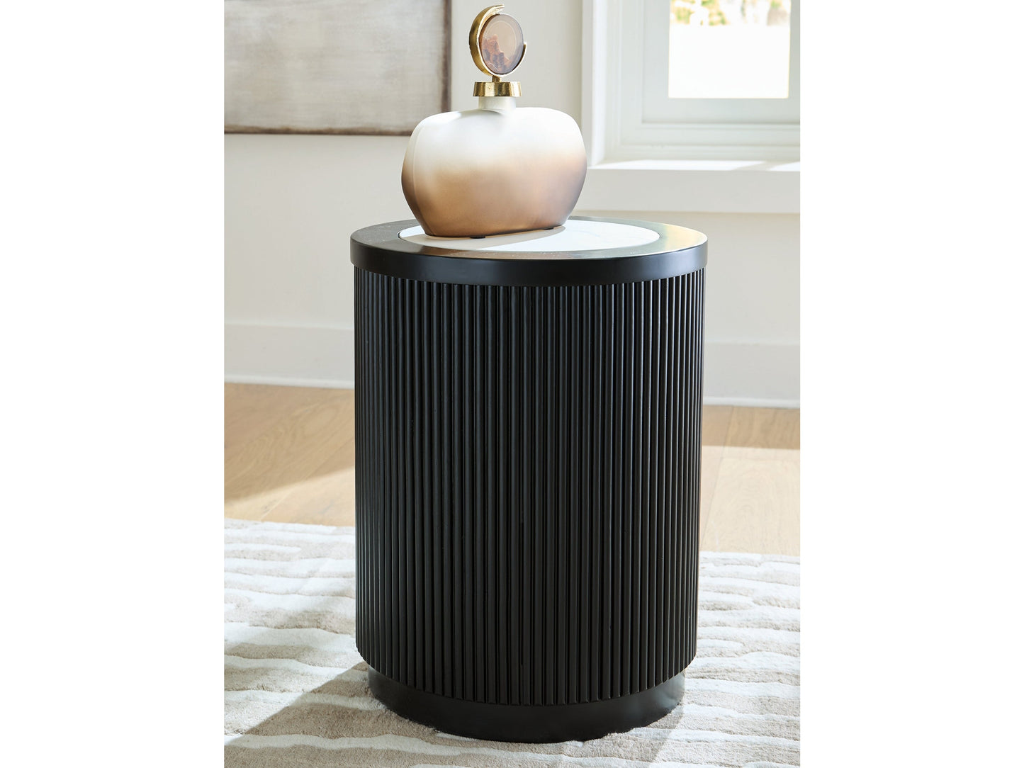 Grayman Black End Table- Viva Furn