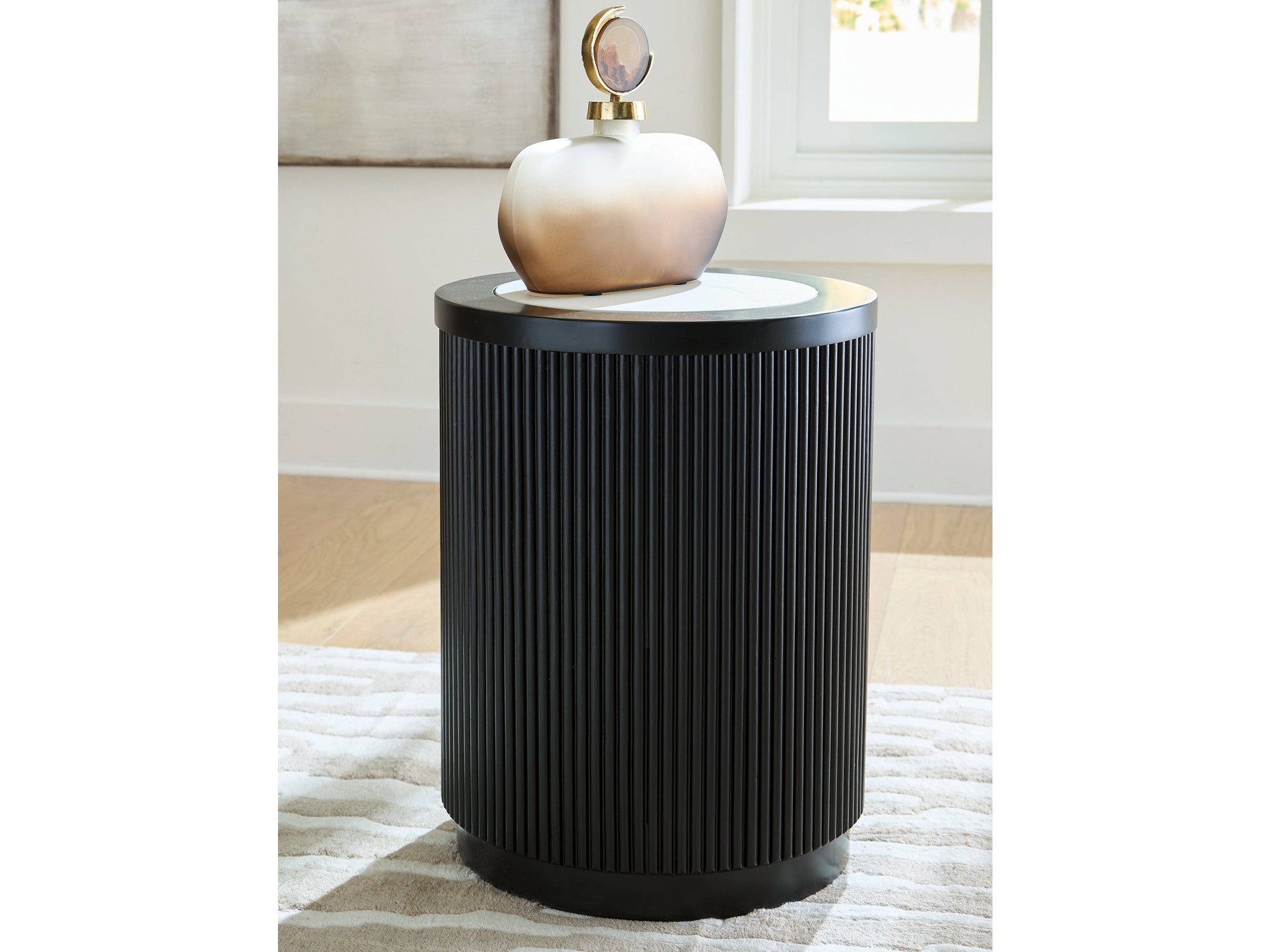Grayman Black End Table- Viva Furn