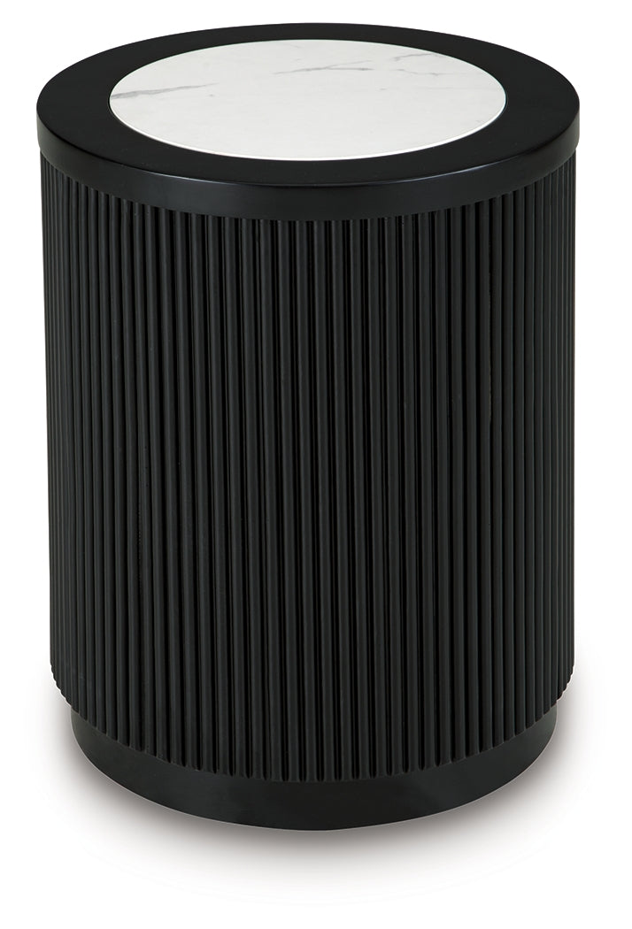 Grayman Black End Table- Viva Furn