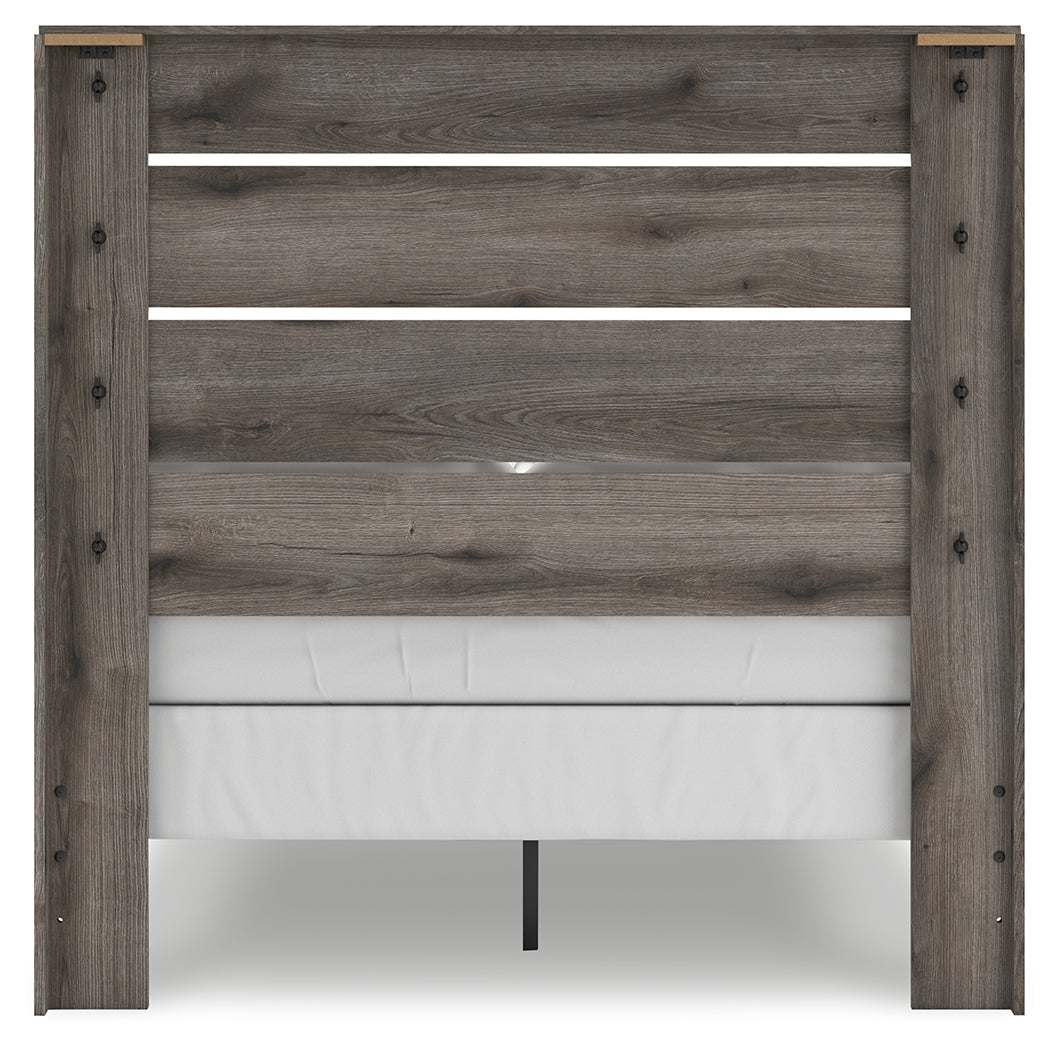 Graystorm Brown Gray Full Panel Youth Bed- Viva Furn