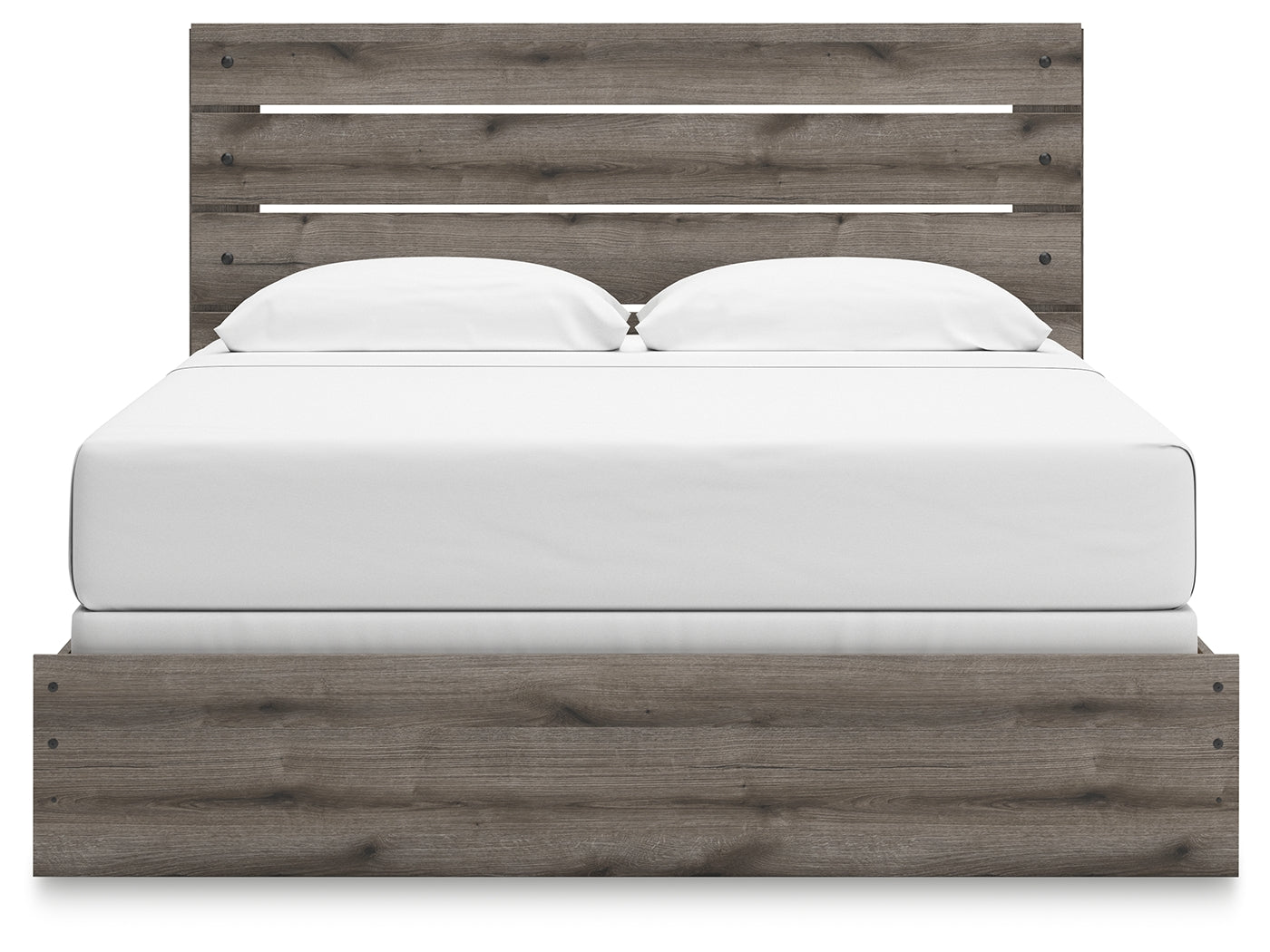 Graystorm Brown Gray King Panel Bed- Viva Furn