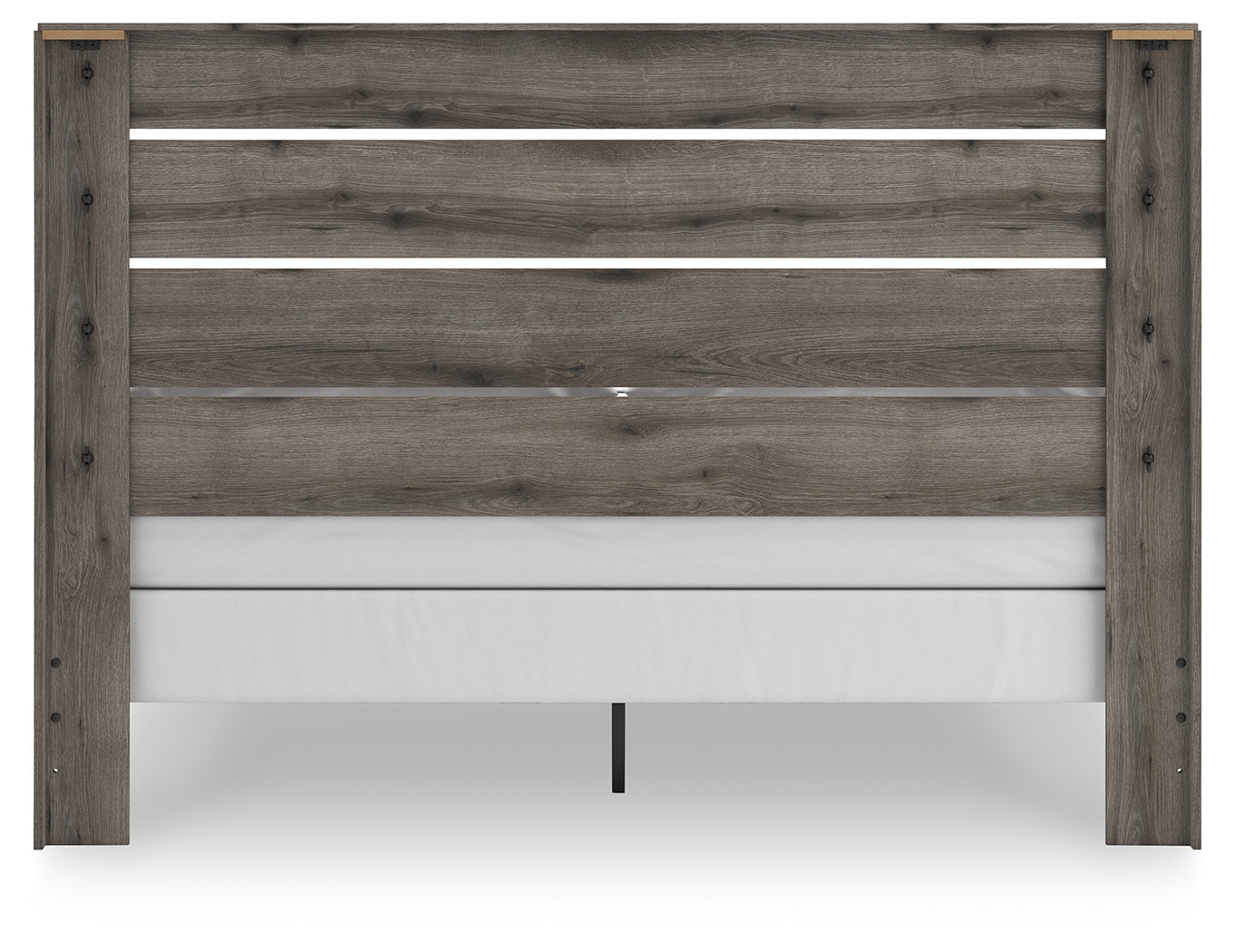Graystorm Brown Gray King Panel Bed- Viva Furn