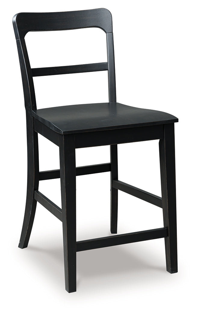 Greddinton Black Barstool (Set of 2)- Viva Furn