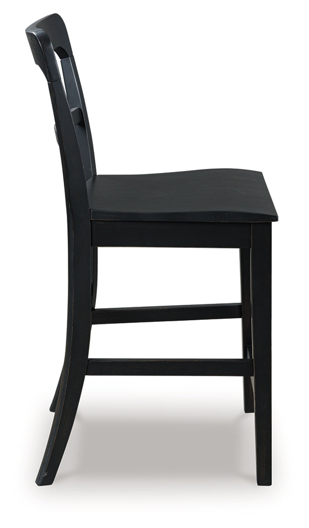 Greddinton Black Barstool (Set of 2)- Viva Furn