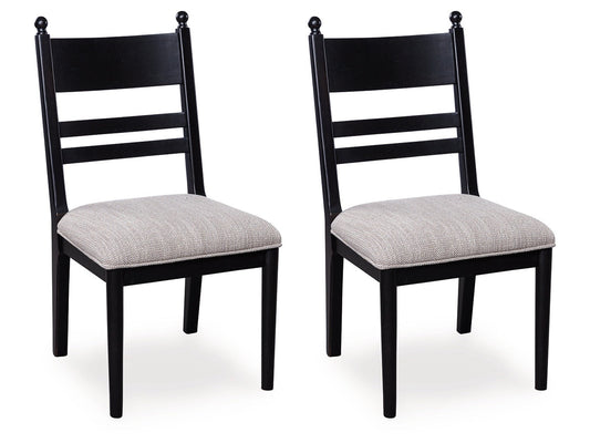 Greddinton Black Dining UPH Side Chair (Set of 2)- Viva Furn