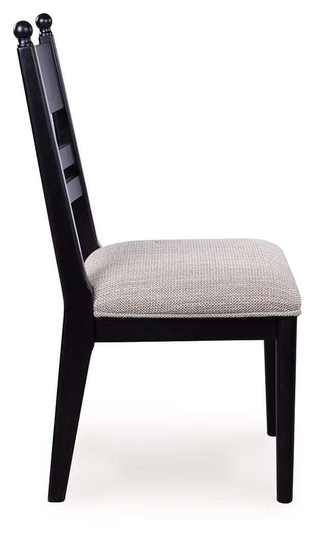 Greddinton Black Dining UPH Side Chair (Set of 2)- Viva Furn