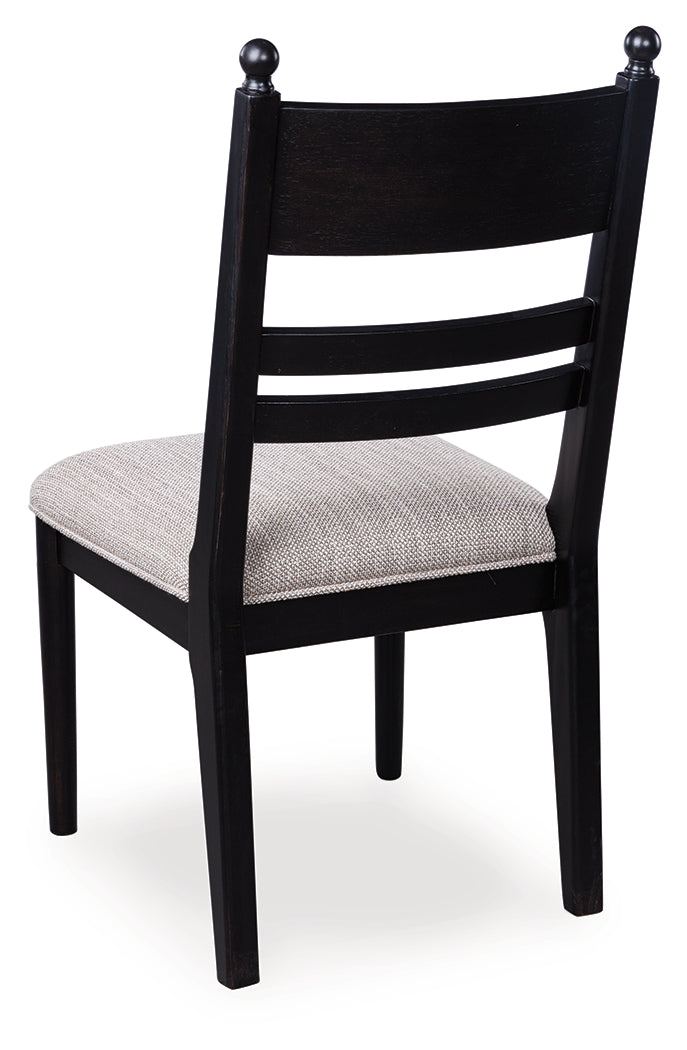Greddinton Black Dining UPH Side Chair (Set of 2)- Viva Furn