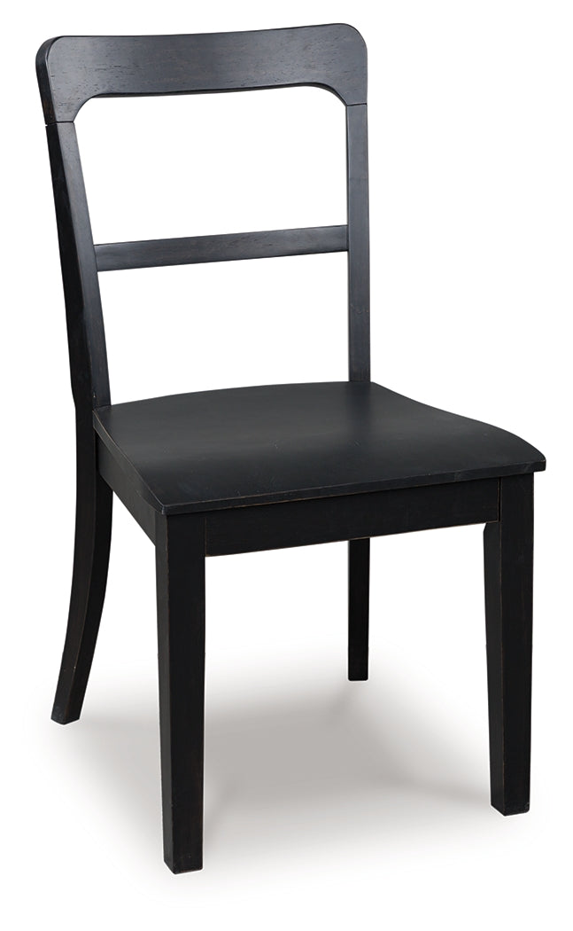 Greddinton Black Dining Upholstered Side Chair (Set of 2)- Viva Furn