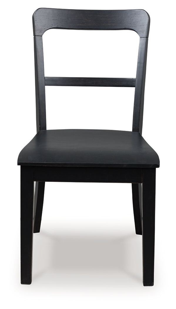 Greddinton Black Dining Upholstered Side Chair (Set of 2)- Viva Furn