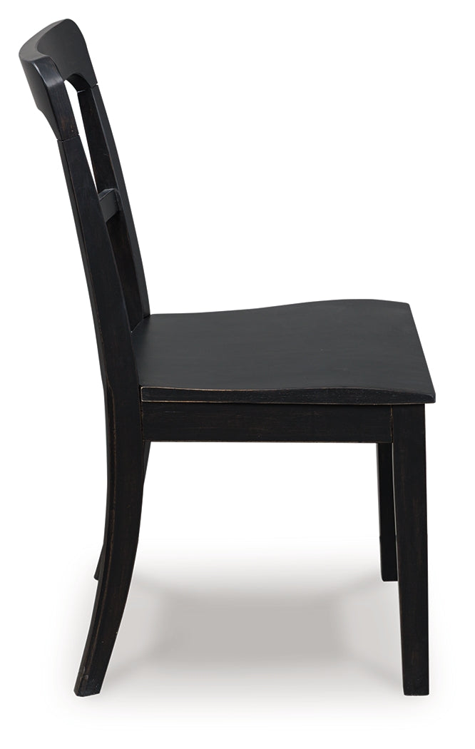 Greddinton Black Dining Upholstered Side Chair (Set of 2)- Viva Furn