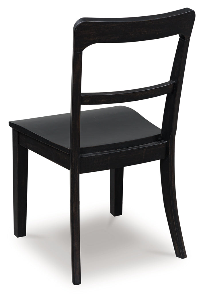 Greddinton Black Dining Upholstered Side Chair (Set of 2)- Viva Furn