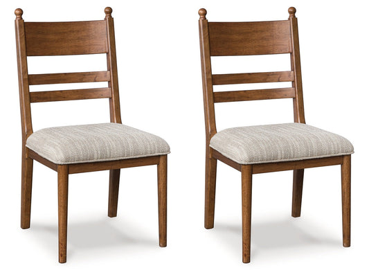 Greddinton Brown Dining Upholstered Side Chair (Set of 2)- Viva Furn
