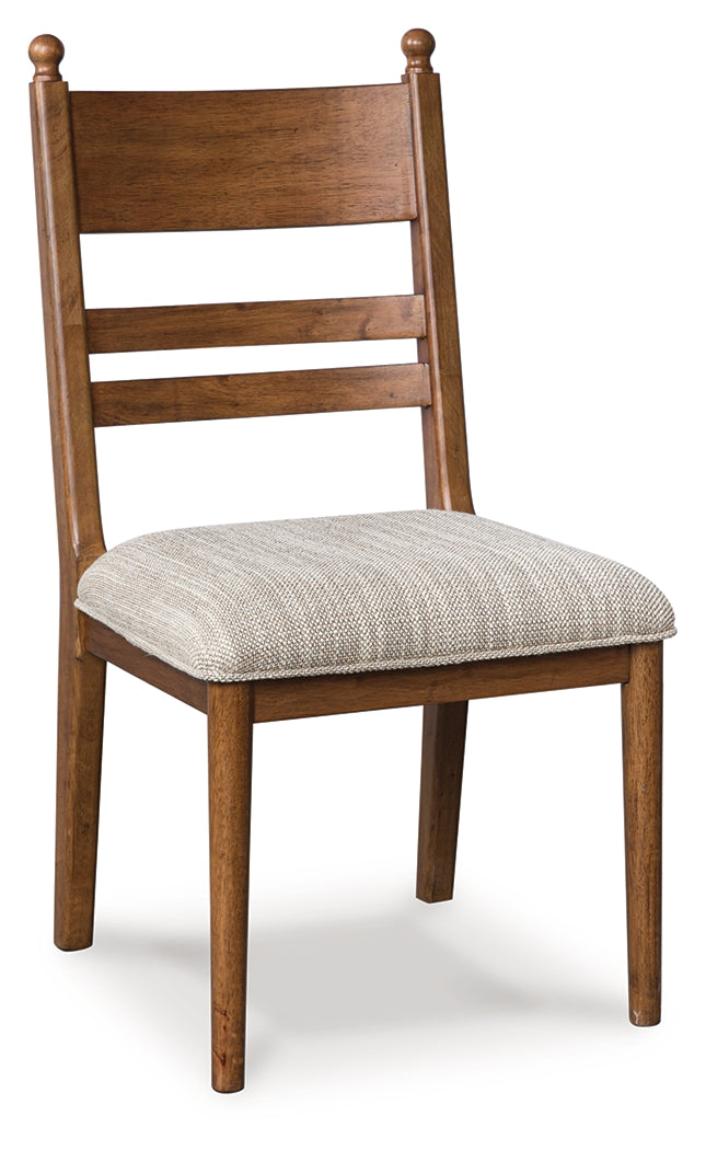 Greddinton Brown Dining Upholstered Side Chair (Set of 2)- Viva Furn