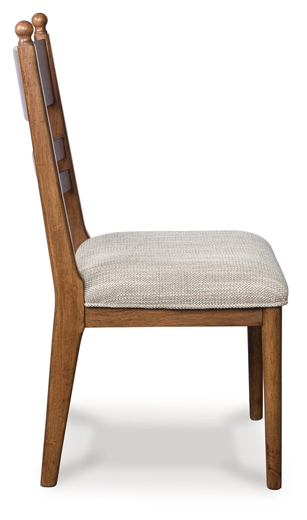 Greddinton Brown Dining Upholstered Side Chair (Set of 2)- Viva Furn