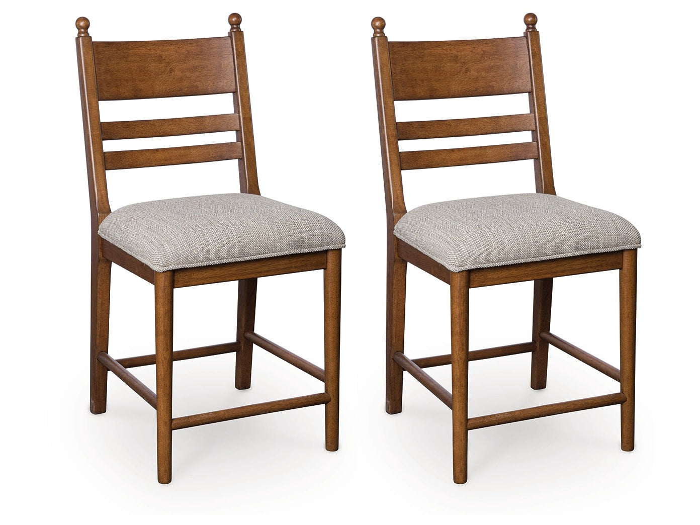 Greddinton Brown Upholstered Barstool (Set of 2)- Viva Furn