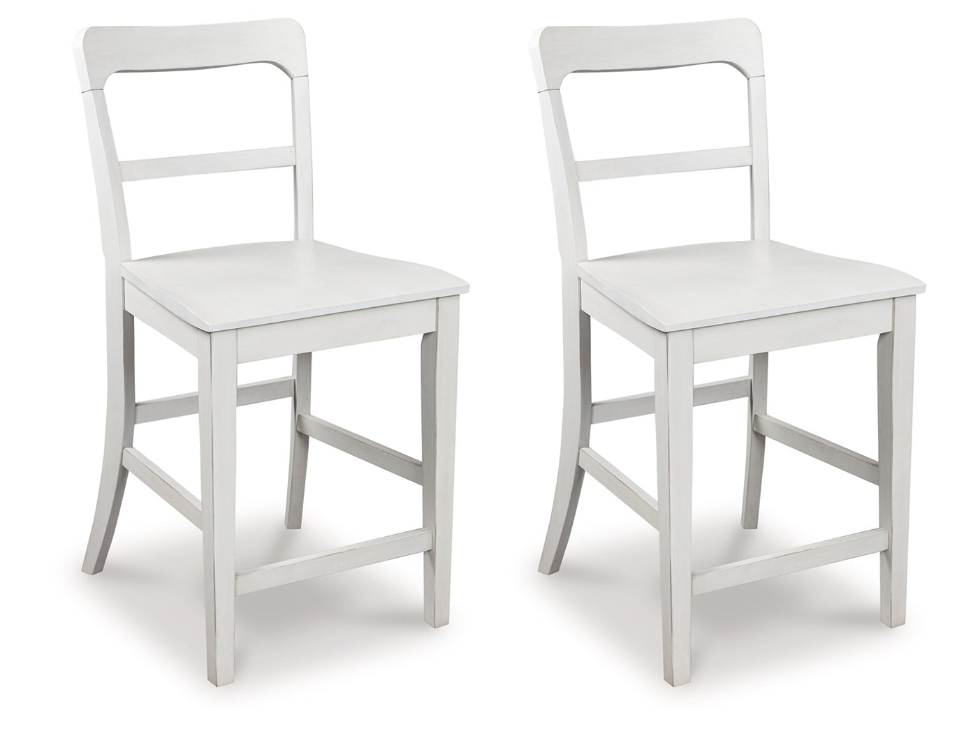 Greddinton White Barstool (Set of 2)- Viva Furn