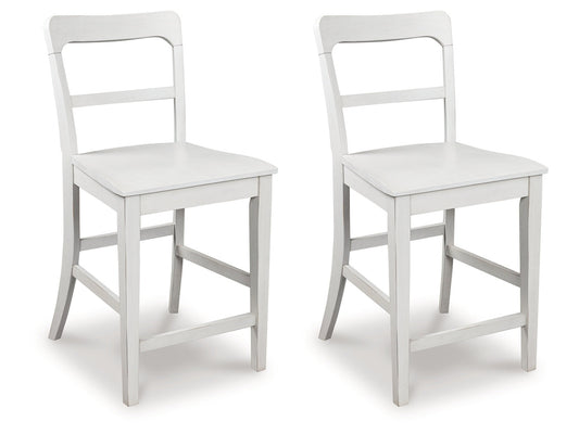 Greddinton White Barstool (Set of 2)- Viva Furn