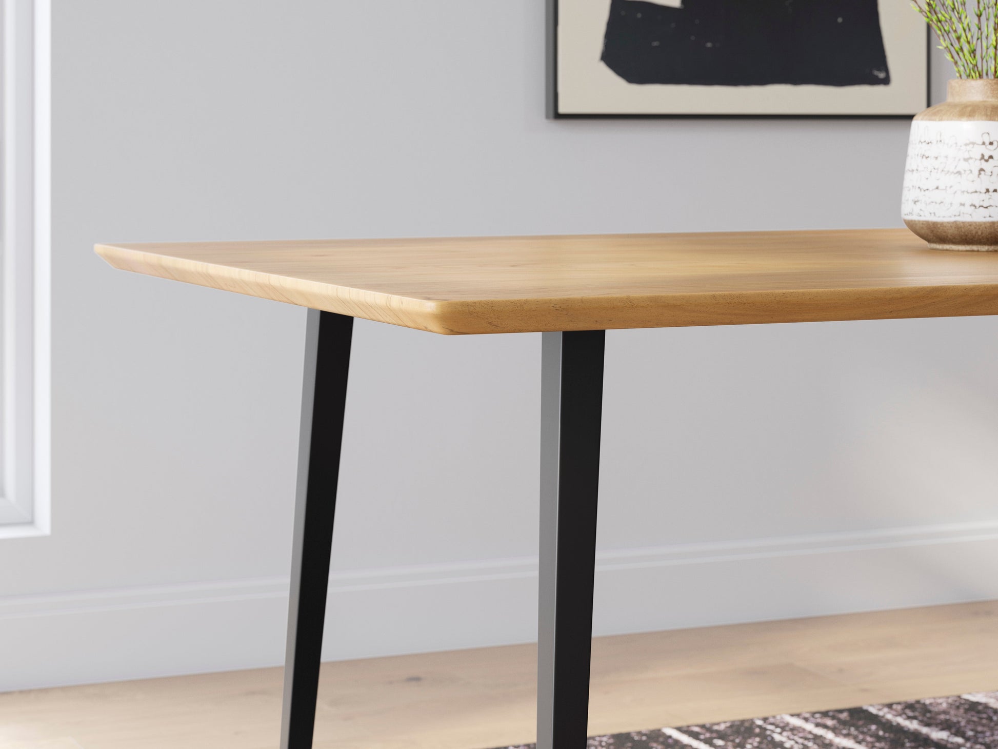 Gretlynn Black Rectangular Dining Room Table- Viva Furn