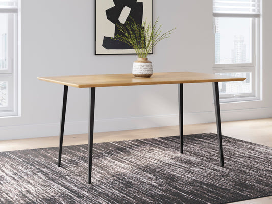 Gretlynn Black Rectangular Dining Room Table- Viva Furn