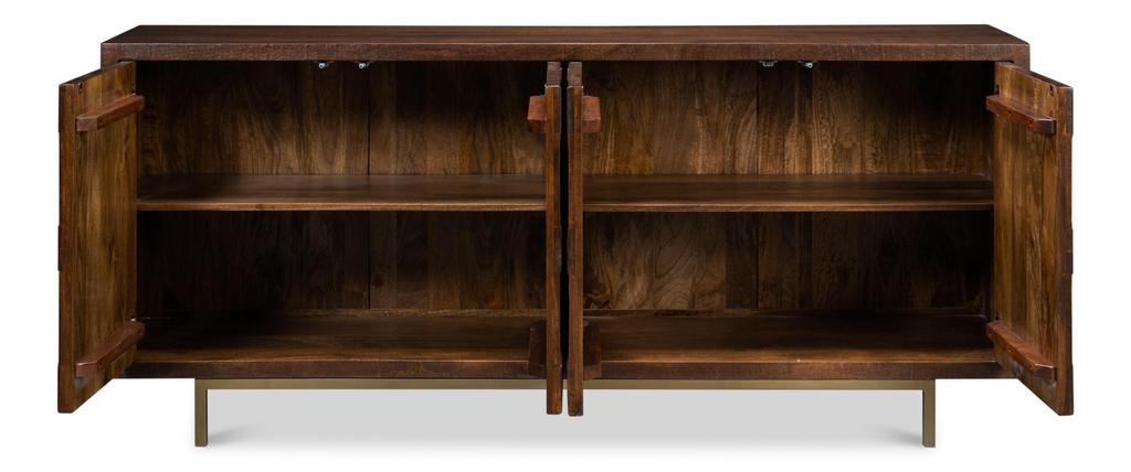 Griglia Brown Four Door Sideboard - Ornate Home
