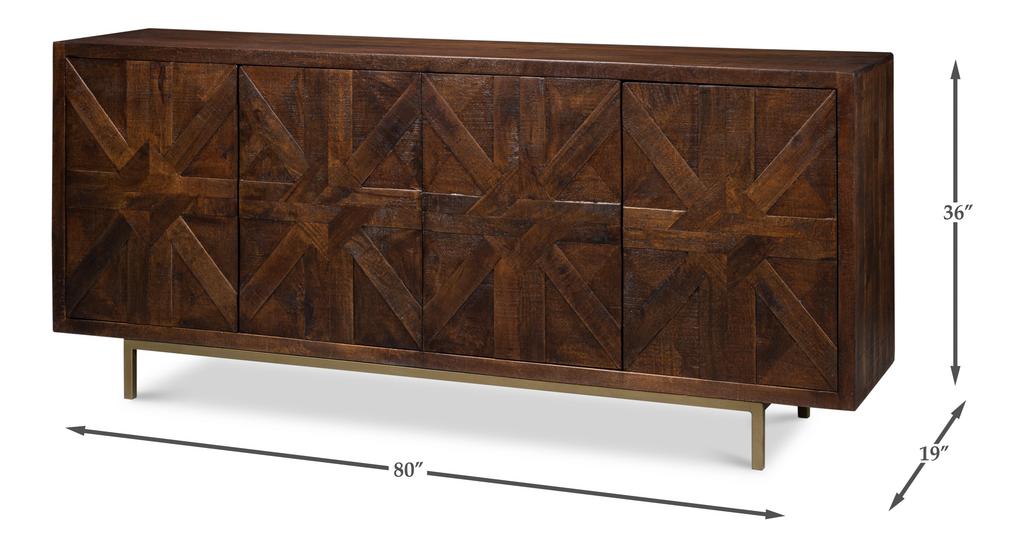 Griglia Brown Four Door Sideboard - Ornate Home