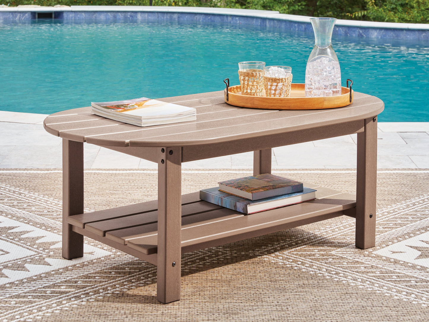 Grover Beach Driftwood Oval Cocktail Table- Viva Furn