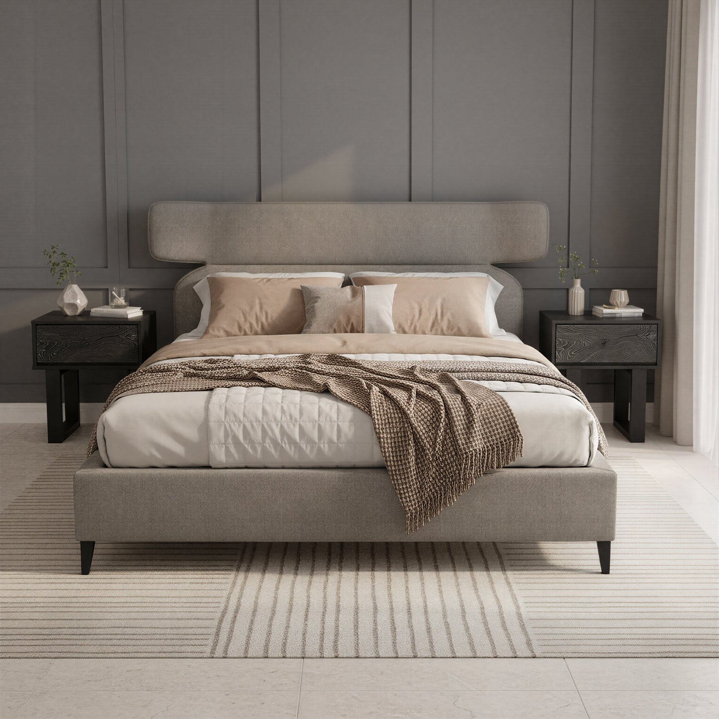 Gus Black Nightstand - Ornate Home
